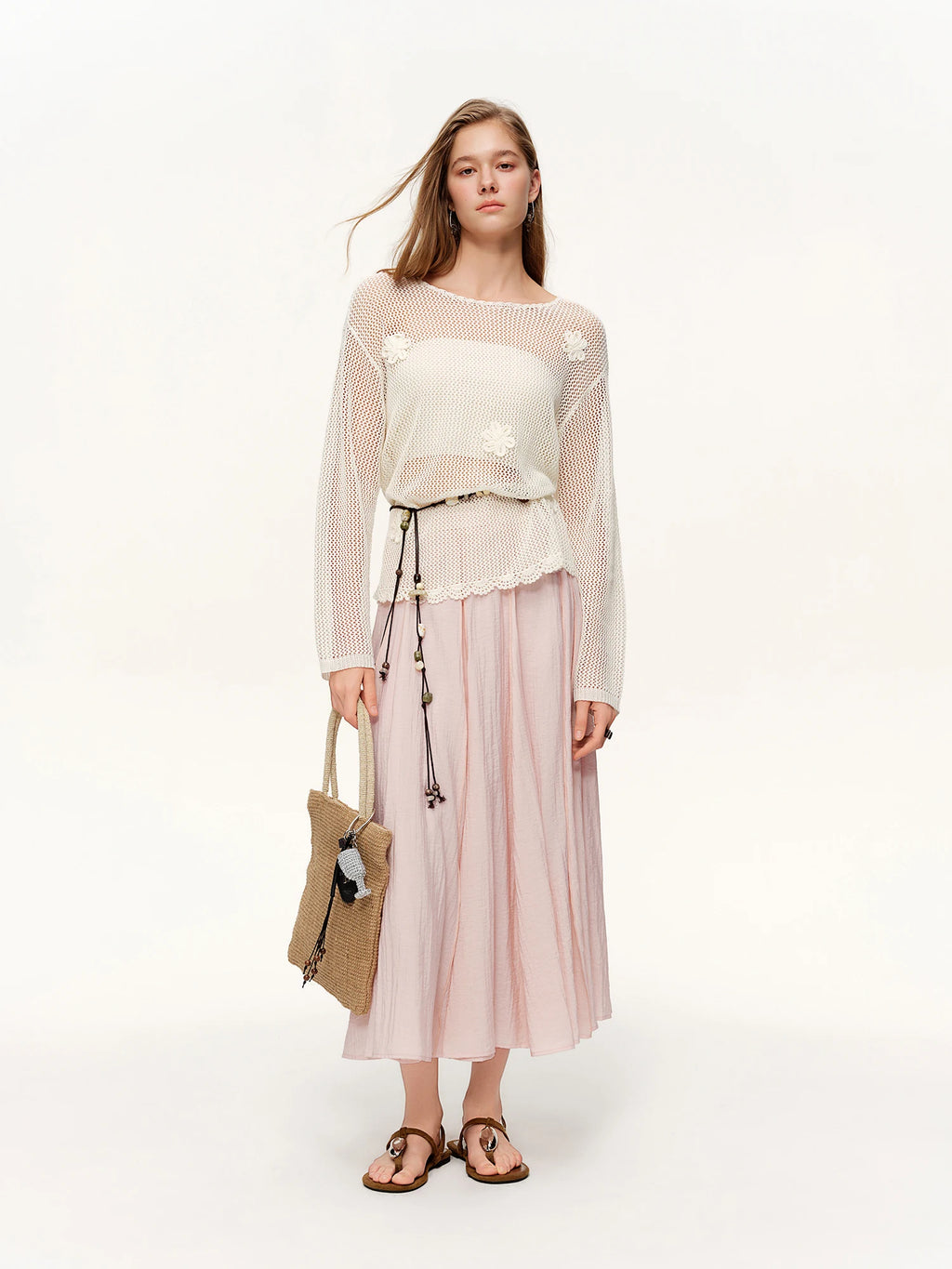 DUSHU Women's 3D Tailored Patchwork Bateau Skirt Spring 2026 New Arrival Fashionable and Versatile Skirts for Every Occasion