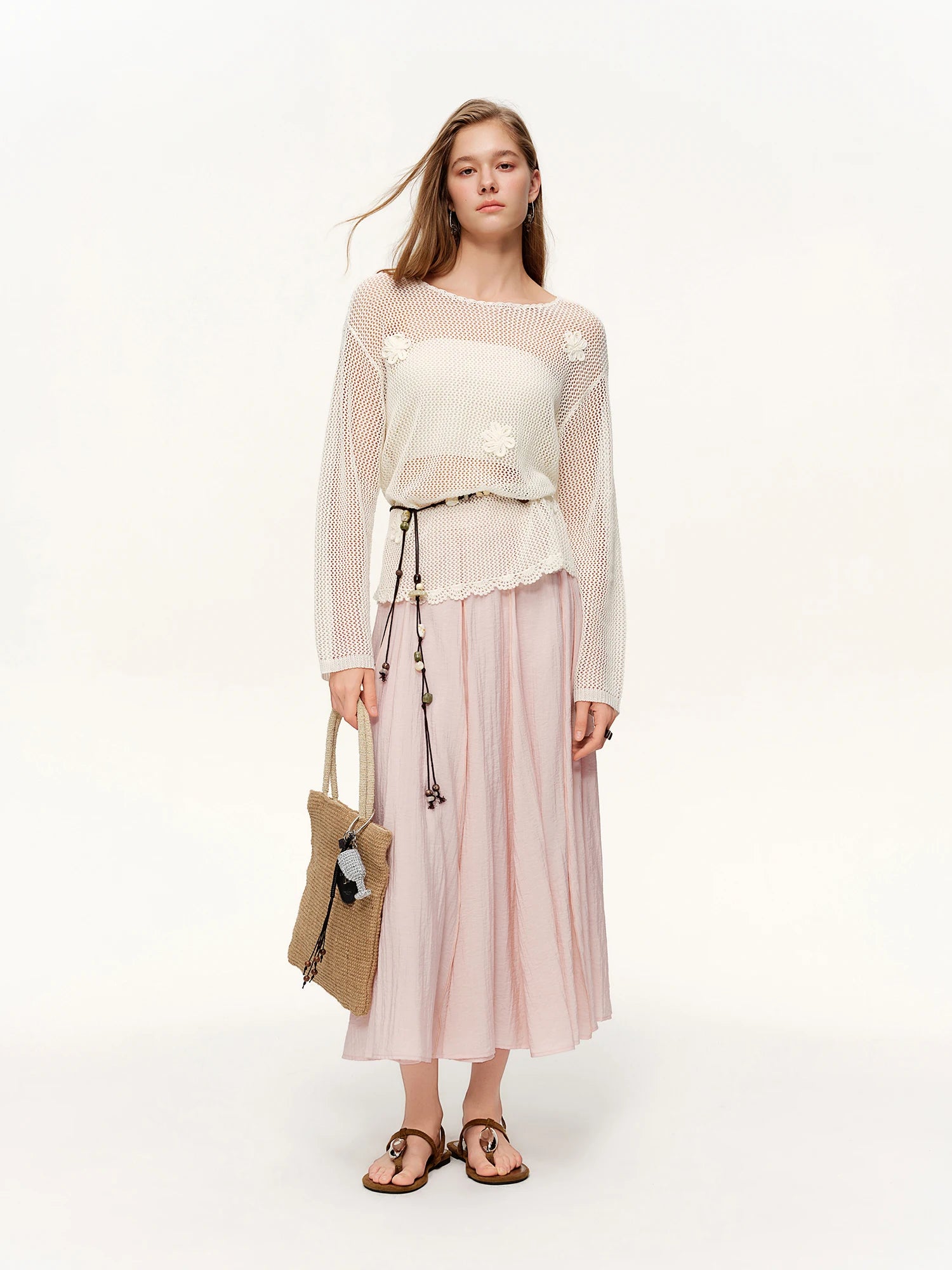 DUSHU Women's 3D Tailored Patchwork Bateau Skirt Spring 2026 New Arrival Fashionable and Versatile Skirts for Every Occasion