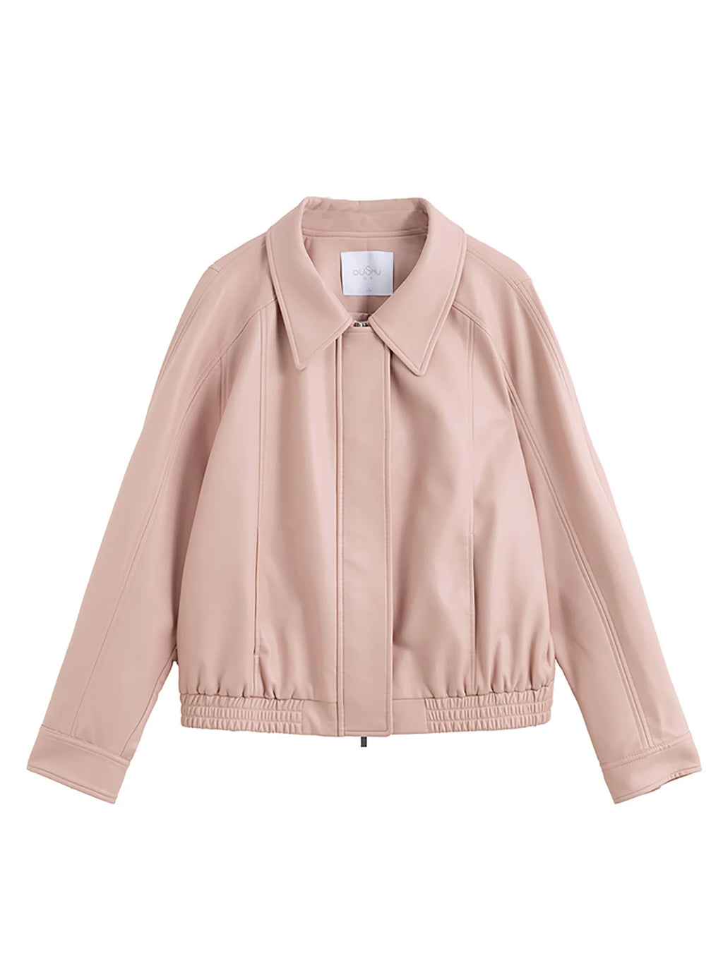 DUSHU Office Lady Women's Retro Loose Leather Jacket 2025 Spring New Fashion Jacket Casual Loose Women Jacket 25DS81146