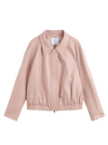 DUSHU Office Lady Women's Retro Loose Leather Jacket 2025 Spring New Fashion Jacket Casual Loose Women Jacket 25DS81146