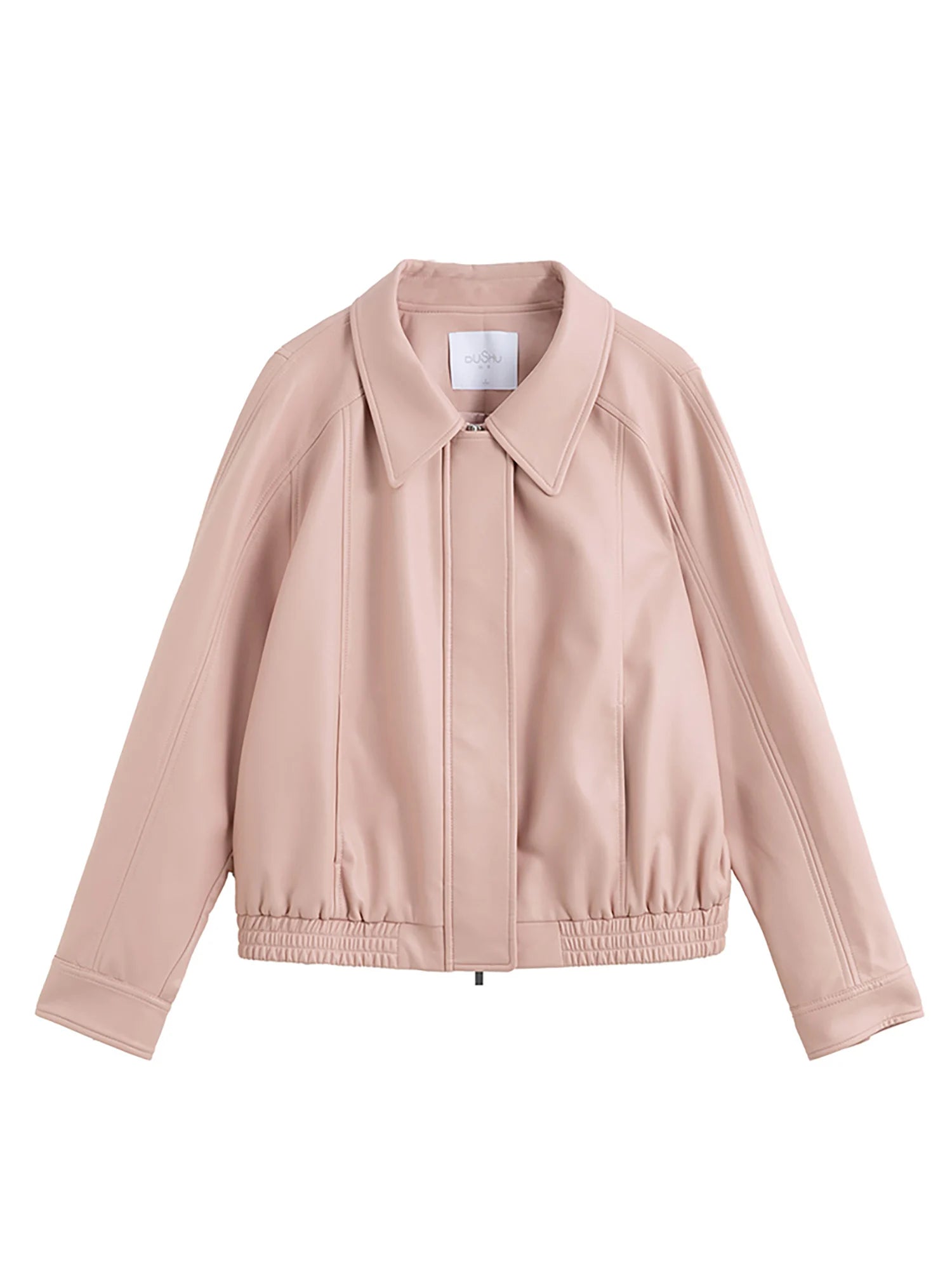 DUSHU Office Lady Women's Retro Loose Leather Jacket 2025 Spring New Fashion Jacket Casual Loose Women Jacket 25DS81146
