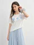 DUSHU Plus Size Women's Summer 2025 Fun Flower Cool Sensation Straight H-style Round Neck T-shirt  Tops 25DS82973
