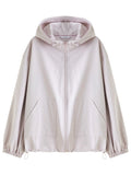 DUSHU 2026 Spring Women's Hooded Jacket Casual Commuter Short Coat - Lightweight Windproof Outdoor Sportswear Daily Streetwear