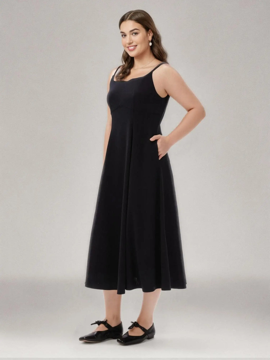 DUSHU Plus Size Apple&Pear Shape Cinching Fit Dress 2025 Summer Draped Cut Strappy Slimming Waist-Defining Y2K Fashion dress