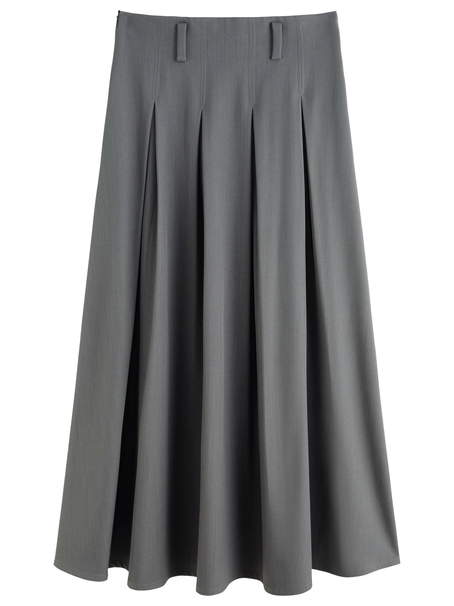 DUSHU Women's Pleated High Waist Skirt 2025 Spring New Design College Style Fashion All-match A-line Umbrella Skirt 25DS81053