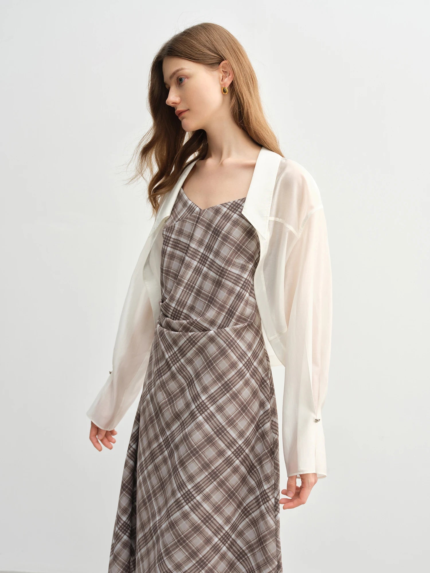 DUSHU 2025 Summer Women's Botanical Relaxed Shirt - Elegant Lyocell Blend & Flattering Silhouette for Casual Chic