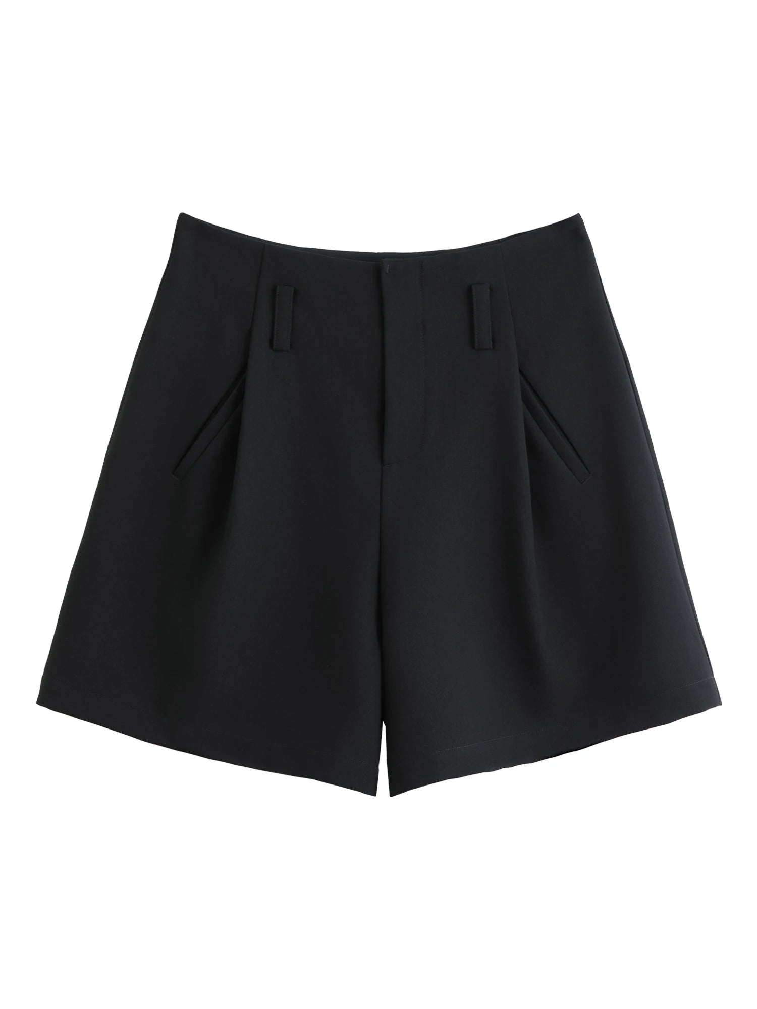 DUSHU 2025 Summer Women's Curve-Sculpting High Waist Shorts - Structured Straight-Cut & Breathable Linen for Versatile Styling