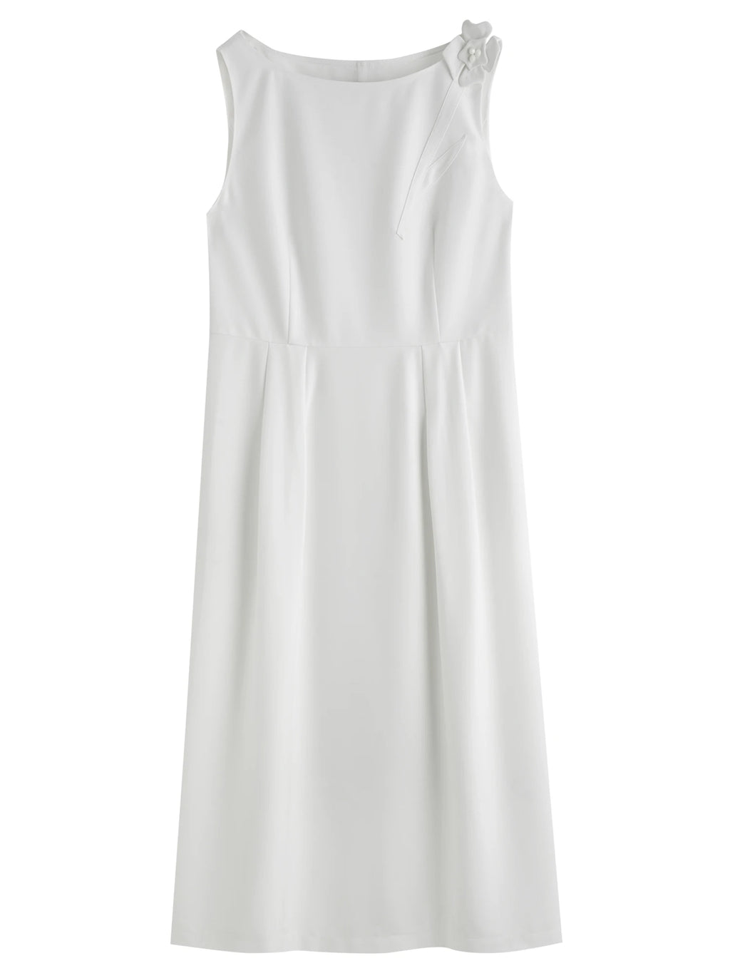 DUSHU Plus Size  2025 New Arrival Women's Choker Vest Dress with 3D Flower Brooch Stylish and Elegant Summer Dress 25DS82557