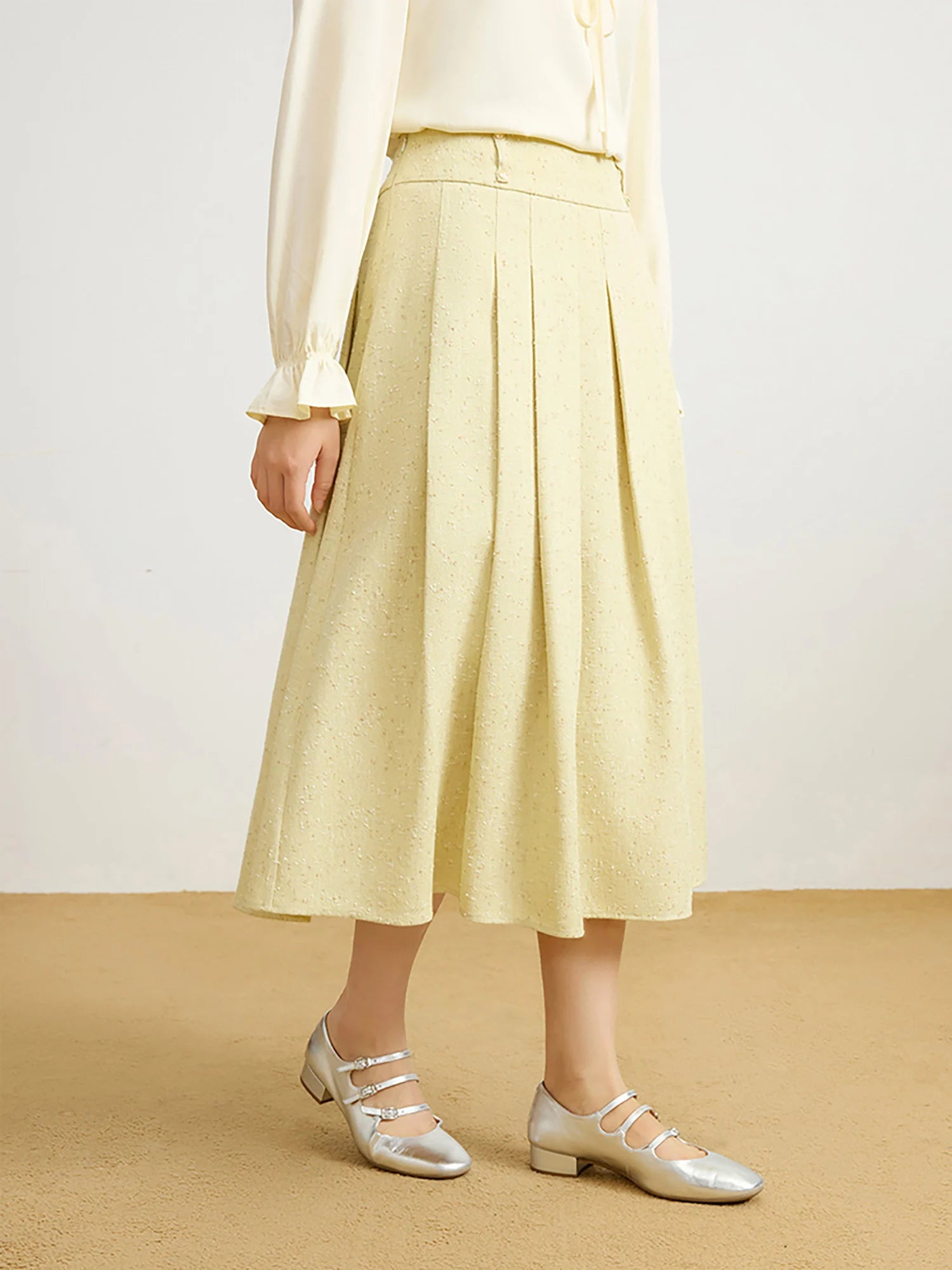 DUSHU Plus Size Shirt Skirt Vest Set For Women 2025 Spring New Design Three-pieces Yellow Suit Elegant Female Holiday Outfit
