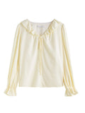 DUSHU Plus Size Shirt Skirt Vest Set For Women 2025 Spring New Design Three-pieces Yellow Suit Elegant Female Holiday Outfit