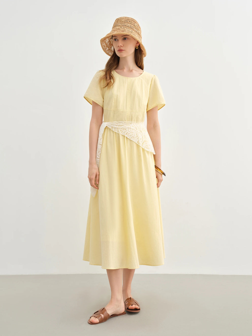 DUSHU Three Color Choice Women Long Dress 2025 Summer New Arrival Elegant Style Wear High Waist Slim Chic Long Dress 25DS82747