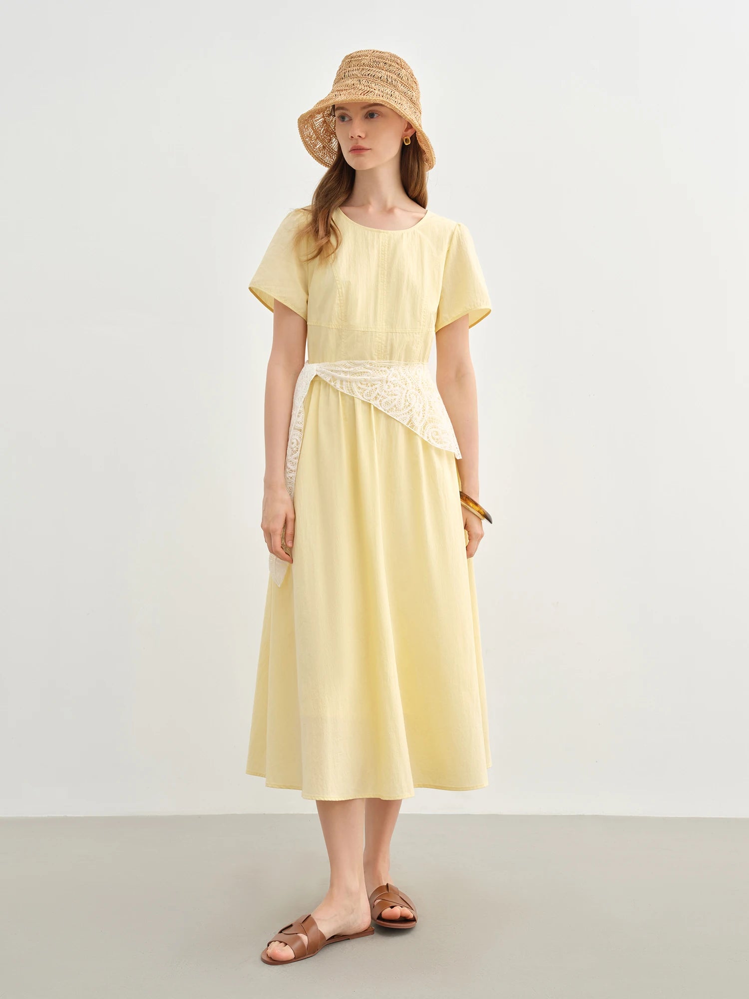 DUSHU Three Color Choice Women Long Dress 2025 Summer New Arrival Elegant Style Wear High Waist Slim Chic Long Dress 25DS82747