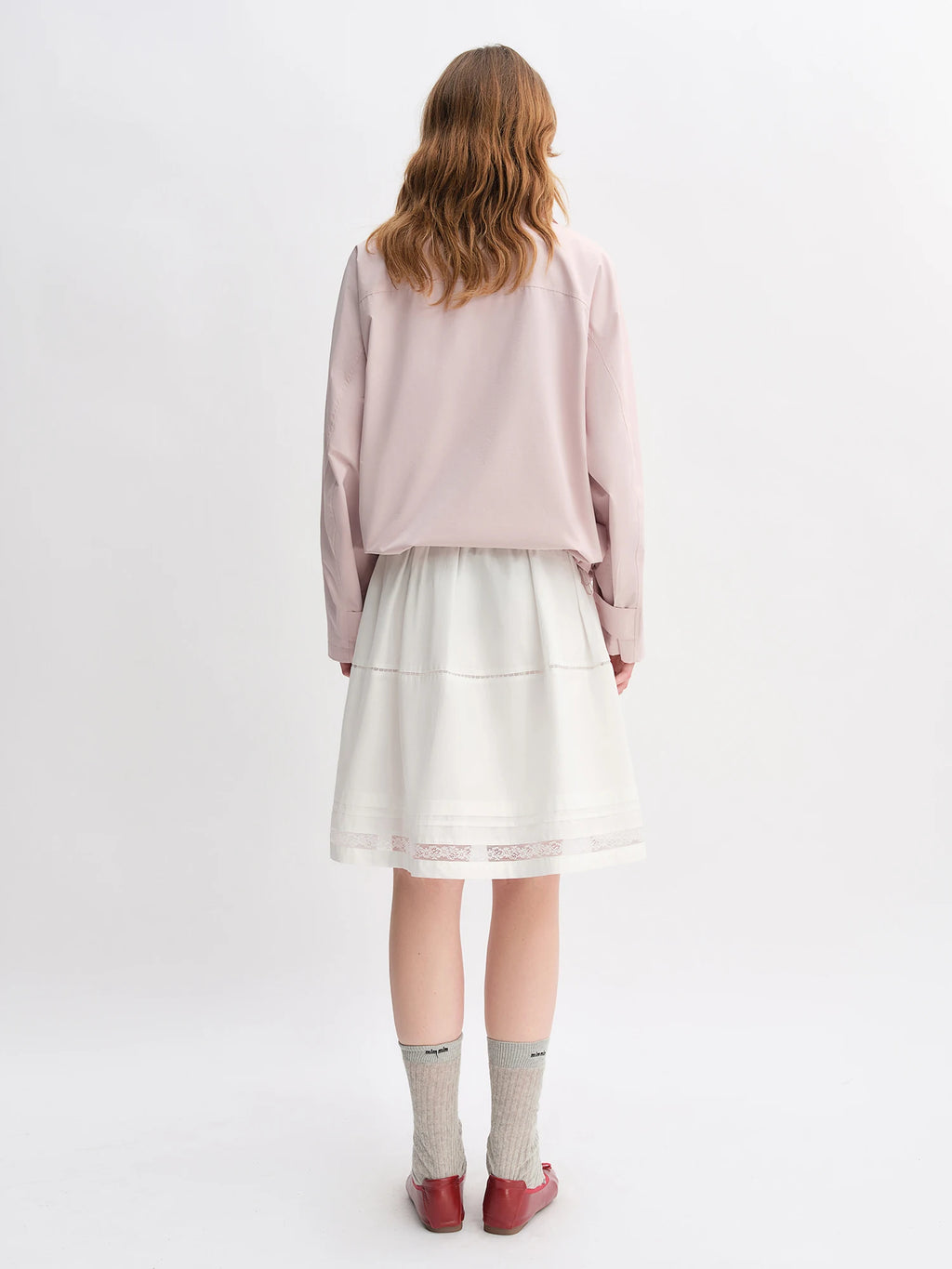 DUSHU Autumn 2025 Women's Pink Cropped Jacket - Relaxed Fit Drawstring Hem Casual Short Outerwear Lightweight Windbreaker Top
