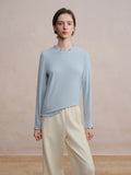 DUSHU Self-Heating Wool T-shirts Half-High Collar Soft Knit  Women's Longline Bralette Fall Winter Curvy Solid Color Pullovers