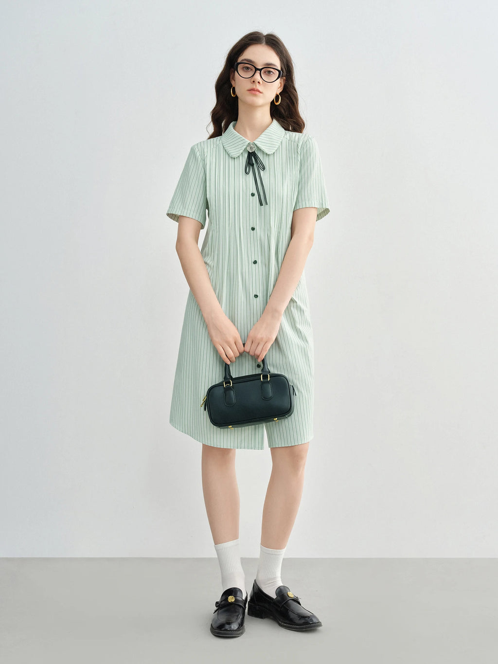 DUSHU Plus Size Nautical College-Style Striped A-Line Dress New Summer Arrival Slimming Sweet Look Style Dress 25DS82529