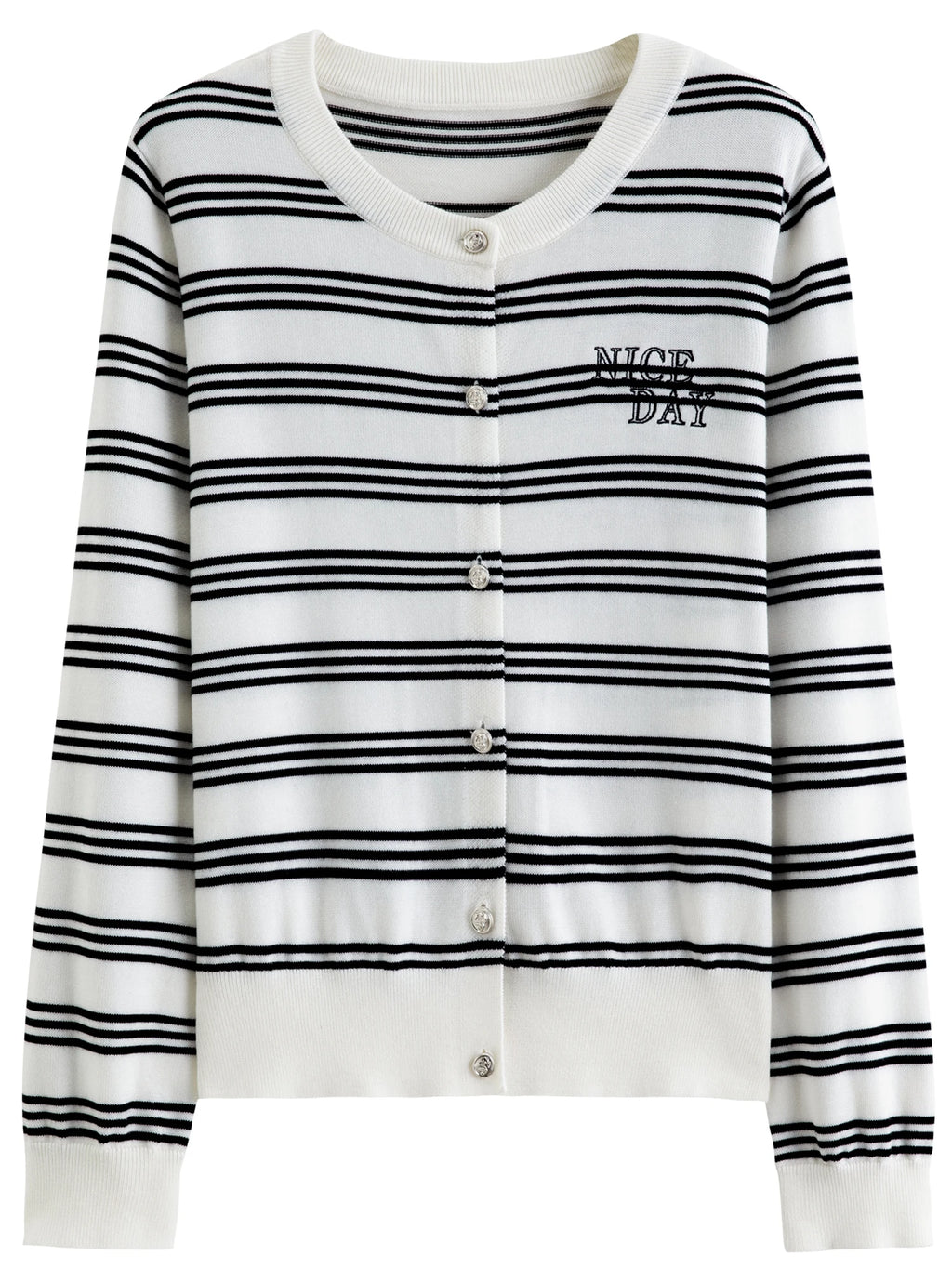 DUSHU 2025 Spring New Lazy Stripe Short Sleeve Cardigan Knit Shirt Fashion Slimming Knitwear Outfit Casual Spring Top Shirt