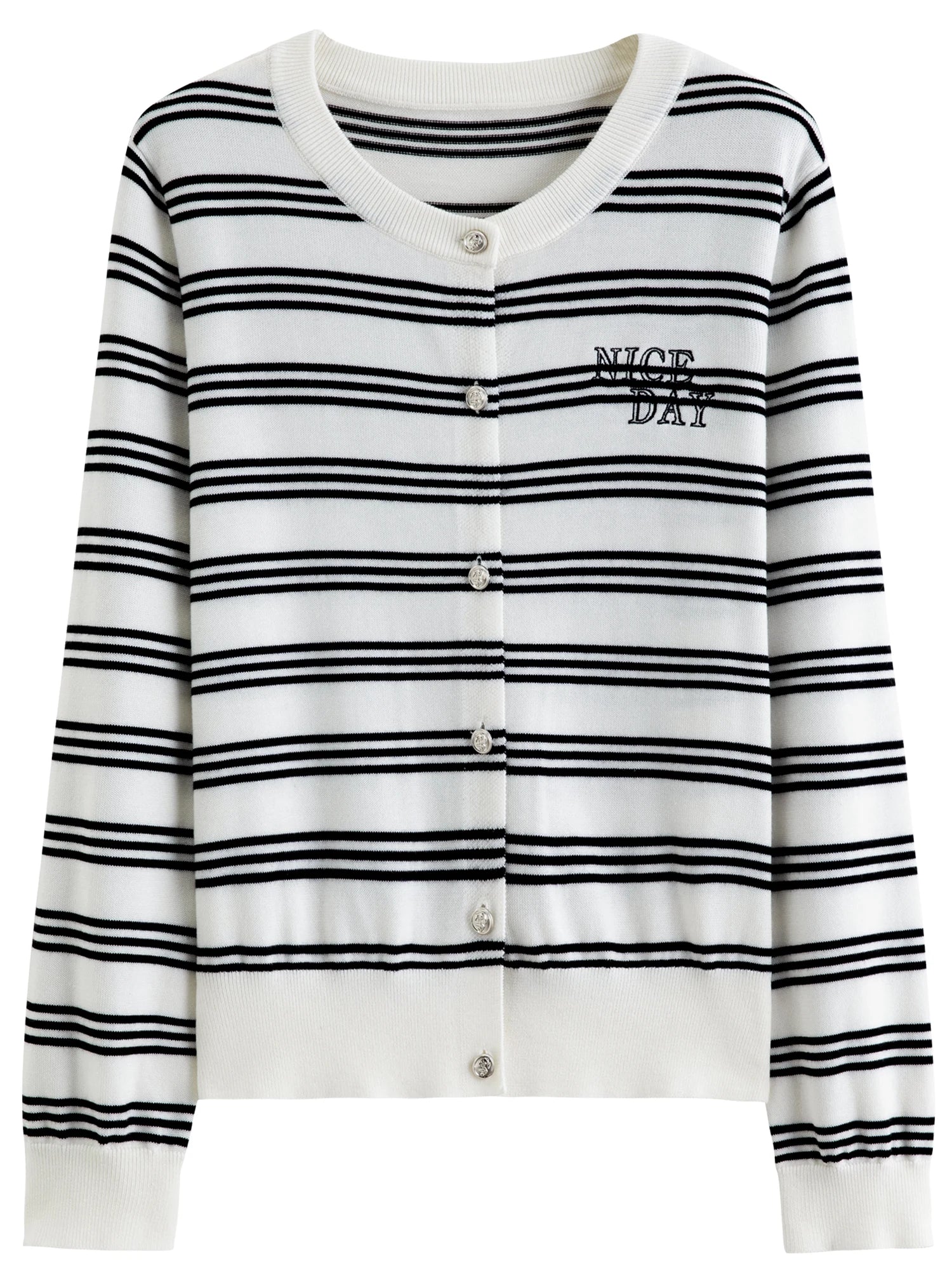 DUSHU 2025 Spring New Lazy Stripe Short Sleeve Cardigan Knit Shirt Fashion Slimming Knitwear Outfit Casual Spring Top Shirt
