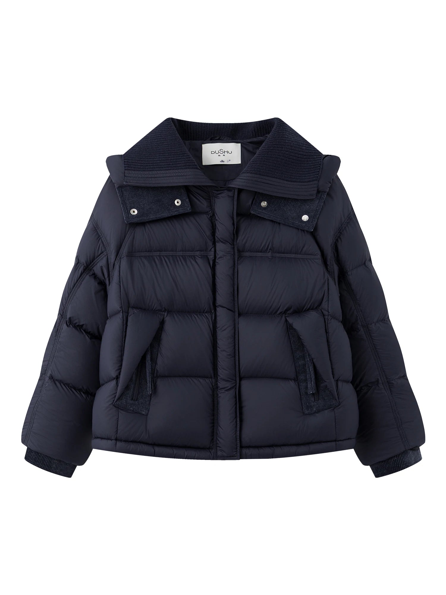 DUSHU 2025 Winter Women's Hooded Puffer Down Coat - Relaxed Fit Plus Size Thermal Insulated Short Jacket for Casual Warmth