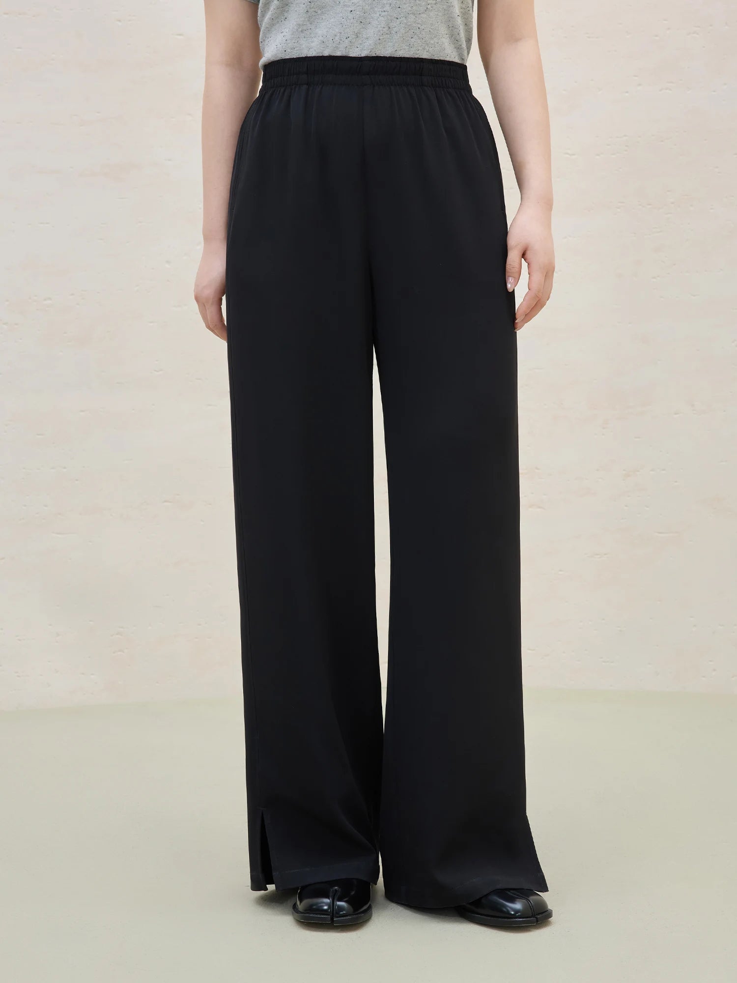 DUSHU 2025 Summer Plus Size Women High Waist Slimming Straight Leg Pants - Breathable Flowy Casual Chic Long Trousers for Curvy
