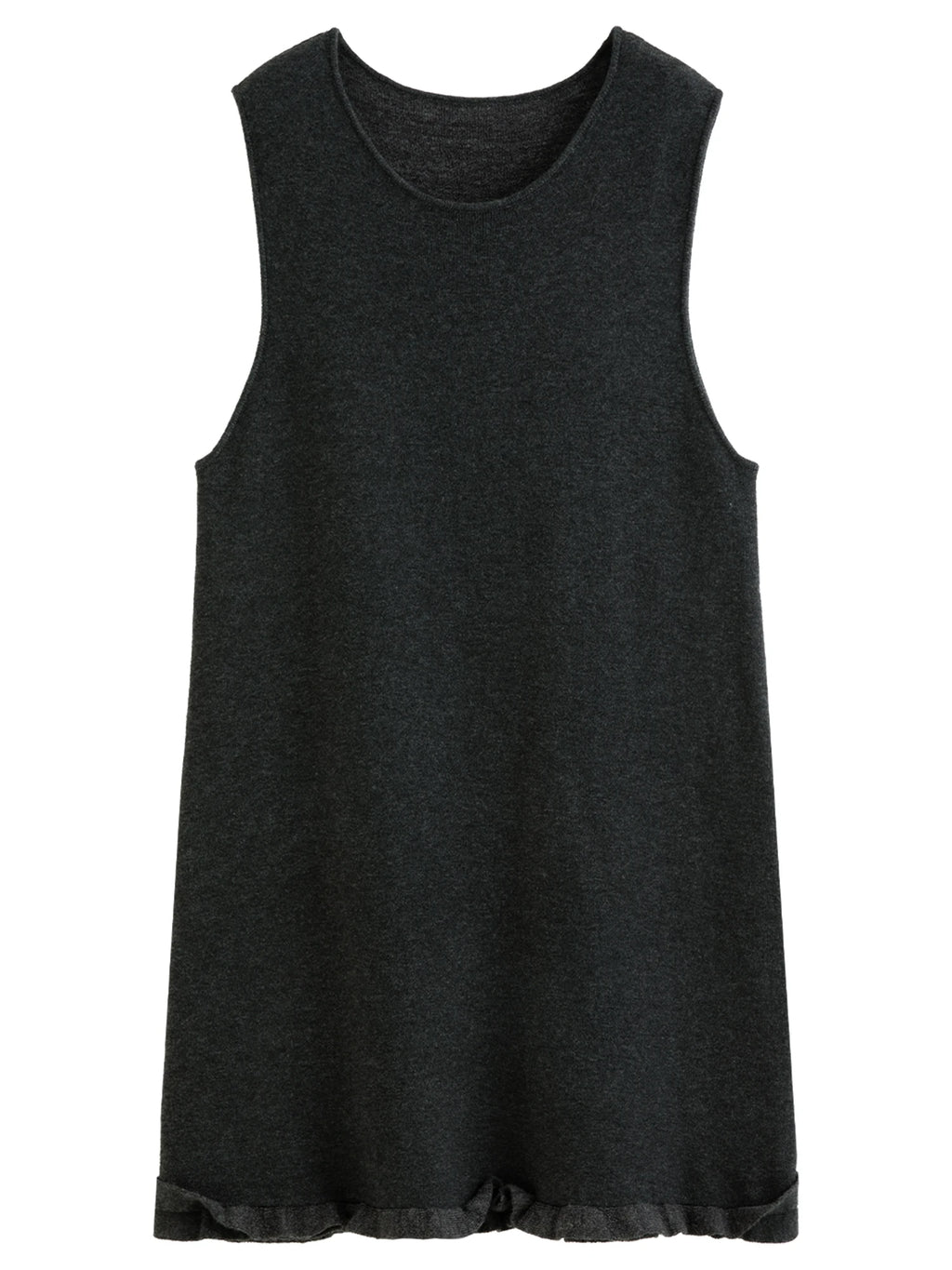 DUSHU Ruffled Mini Sleeveless Dresses Women Knitted Bottom Vest Vestidos Korean Style Temperament Ins Simple Chic Princess