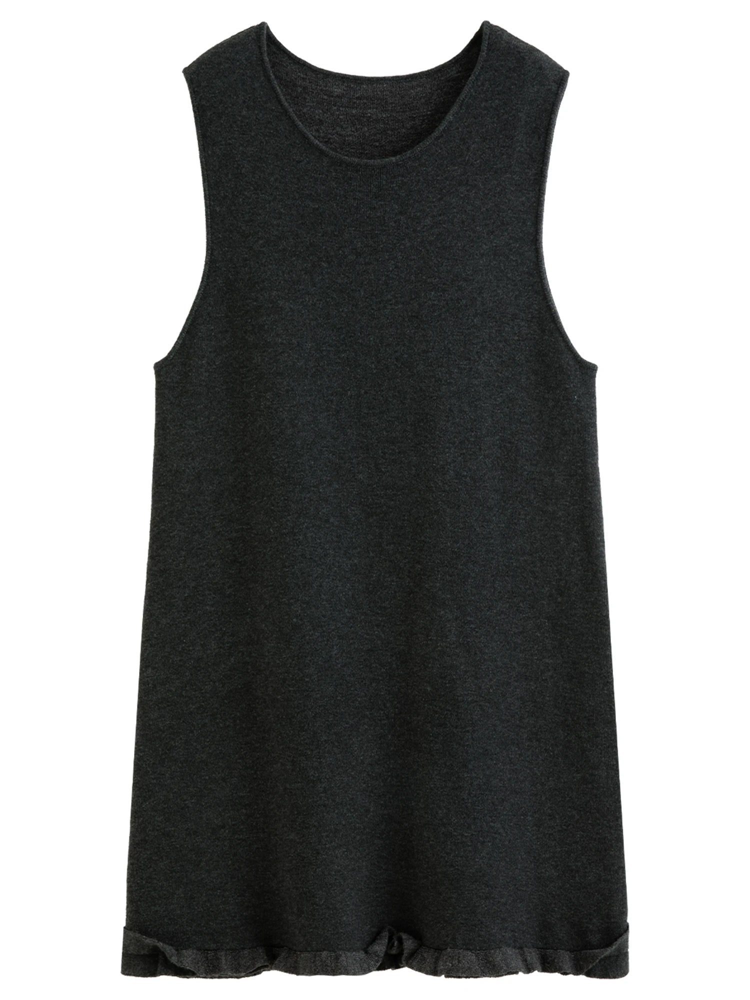 DUSHU Ruffled Mini Sleeveless Dresses Women Knitted Bottom Vest Vestidos Korean Style Temperament Ins Simple Chic Princess