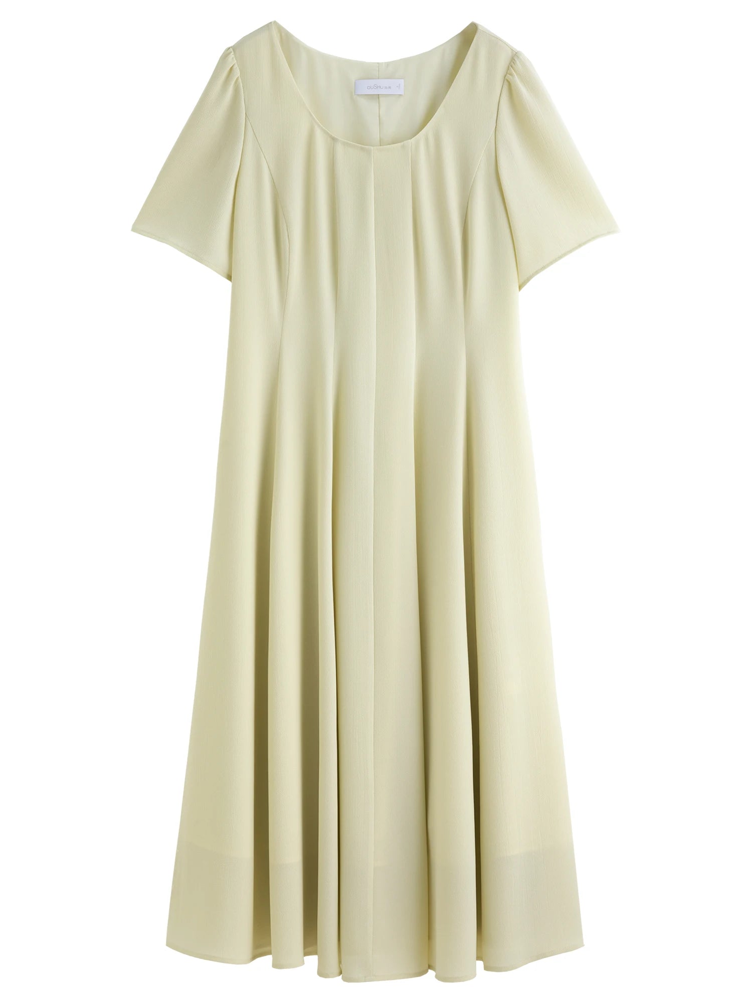 DUSHU [Line Carving Series] Fresh Three-color Gentle Temperament Dress 2025 Summer Design Dress 25DS82801
