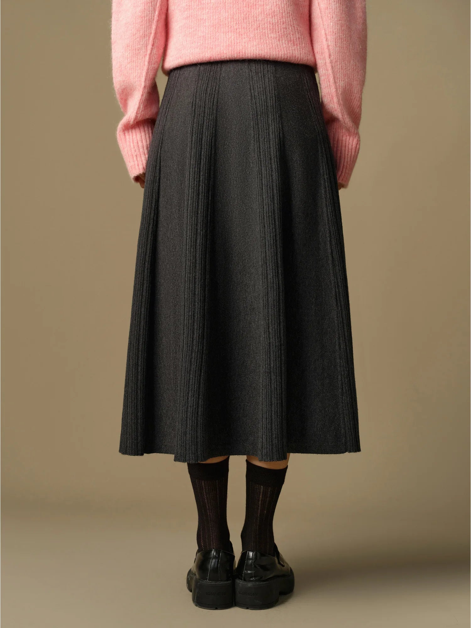 DUSHU Plus Size Women's Gentle Knitted Skirt 2024 Winter New Product Commuting Fashion Versatile Medium Length Skirt 24DS84245