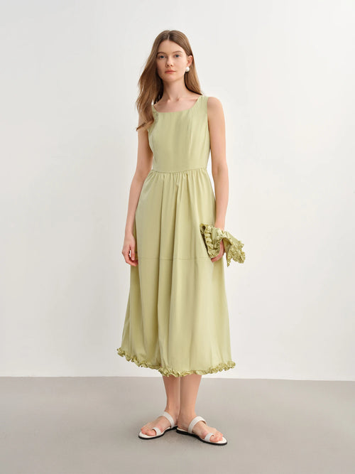 DUSHU 2025 Summer Women's Curve-Enhancing A-Line Dress - Contoured Waist & Retro-Inspired Straps for Effortless Elegance