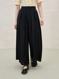 DUSHU Drapey Elegant Design Wide-leg Skirt Pants Summer Commuting High Waist Slimming Cover Shoulder Casual Pants 25DS82140