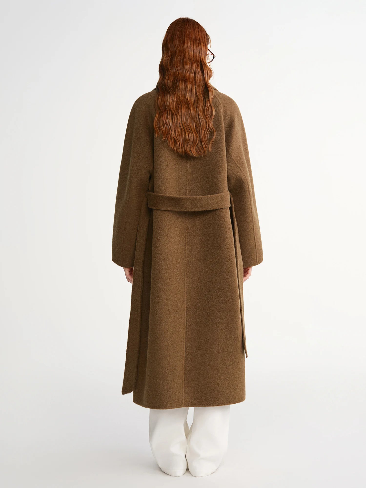 DUSHU Stand Collar Coat Women Mid-calf Length Vintage 2025 New Wool Double-faced Wool Jackets Simple Commuting Elegant French