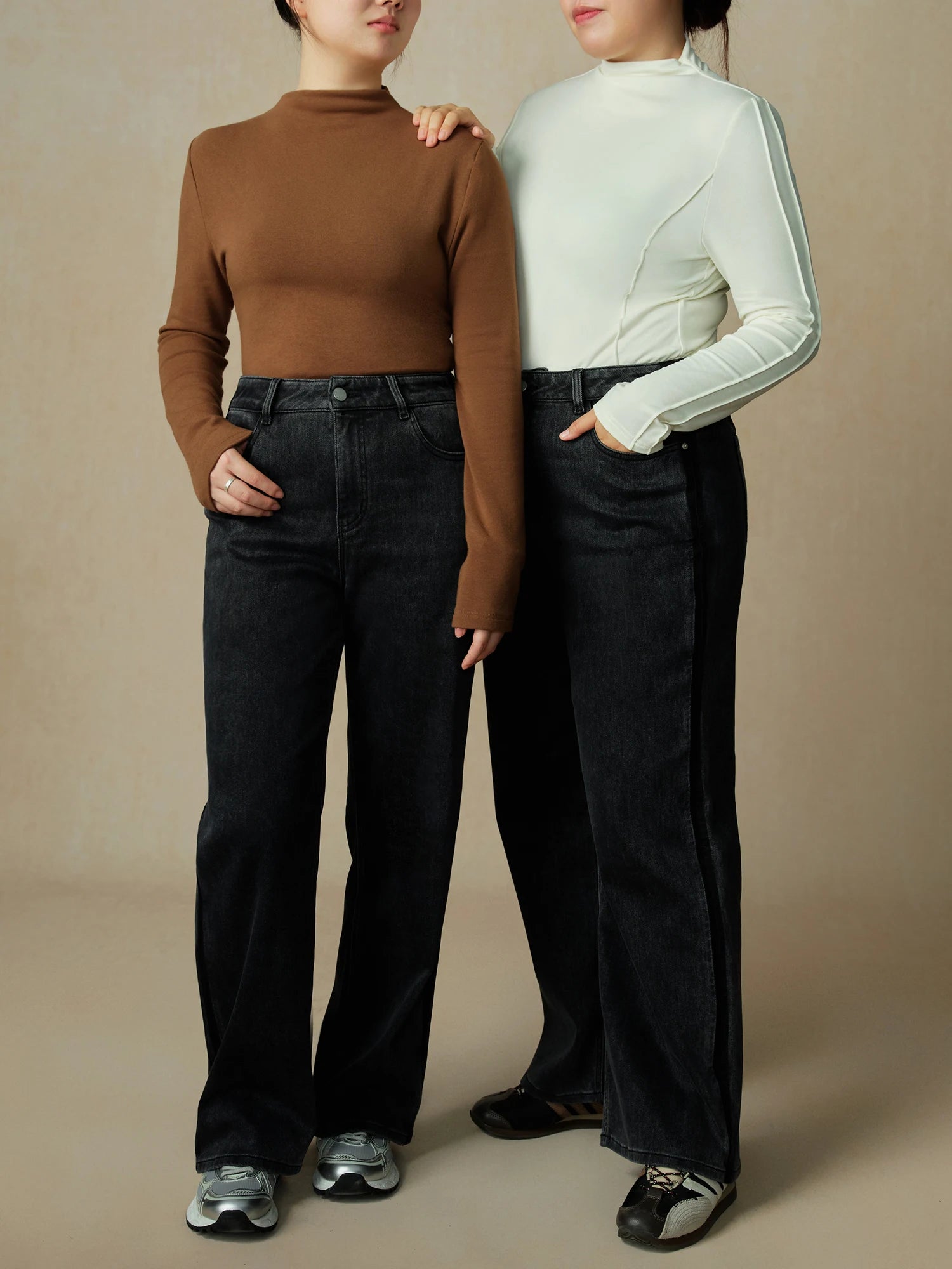 DUSHU Women Winter Thick Jean Pear Shape Apple Shape Female Denim Black Straight Pants 24DX84504+24DX84214+24DX84505+24DX84496