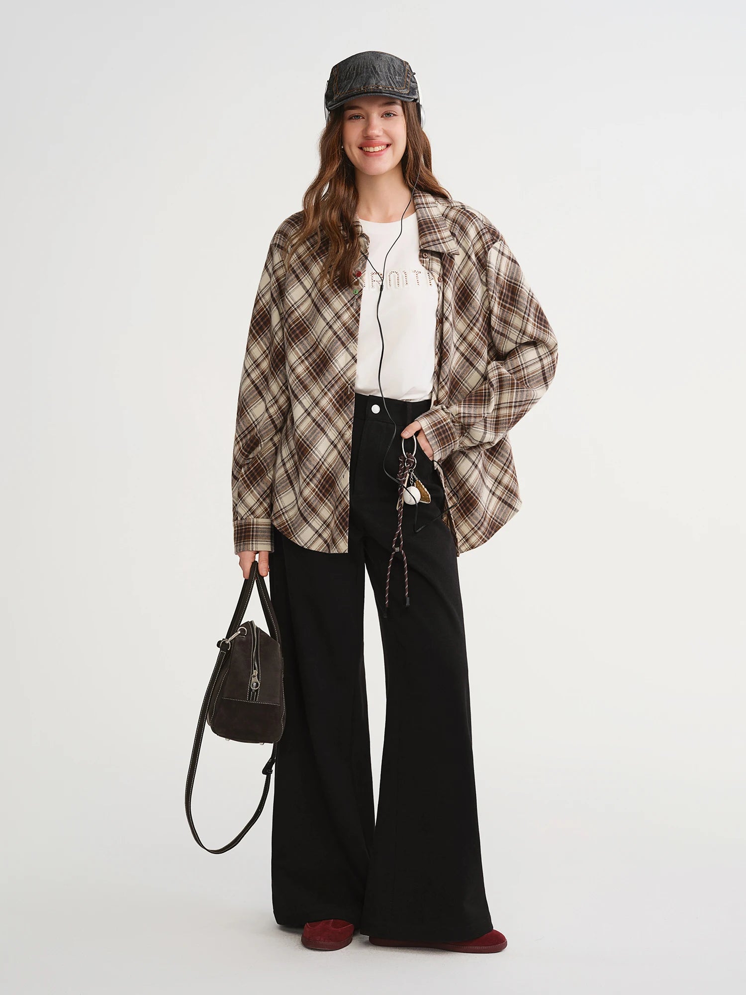 DUSHU Chenille Velvet Wide-leg Casual Pants 2025 Winter Loose Straight Pants Simple Commuting All-match Leisure Warm Soft
