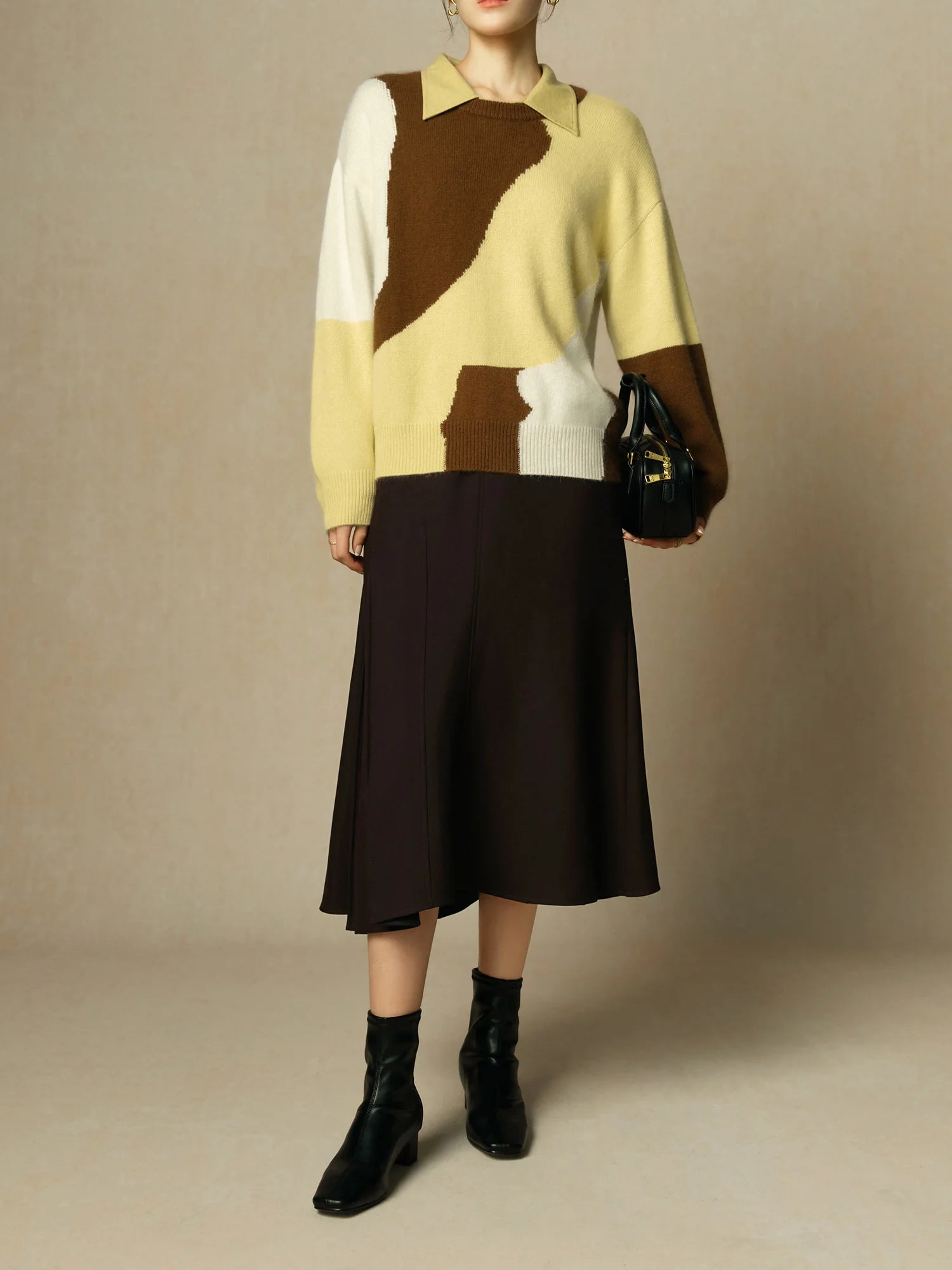 DUSHU Office Lady High Waist Tail Skirt 2024 Winter Temperament Mid Length Skirt for Women Casual Loose Women Skirts 24DH84060
