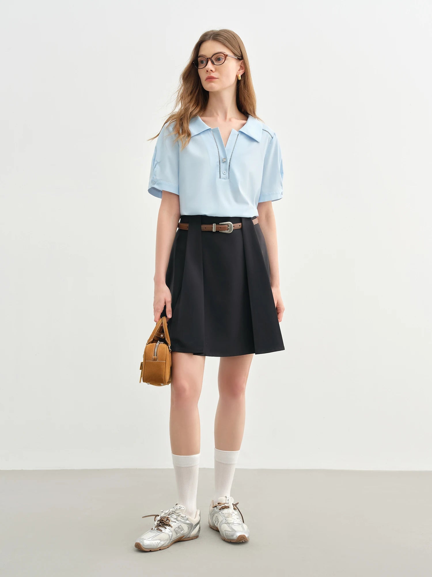 DUSHU Minimalism Style Casual Commuter Shirt For Women 2025 Summer New Arrival Fashion All-match Casual Chic Tops 25DS82694