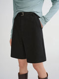 DUSHU Plus Size Women Winter Autumn Wool Blend Shorts Fashionable Versatile Simple Casual Pants Officelady Chic Outfits