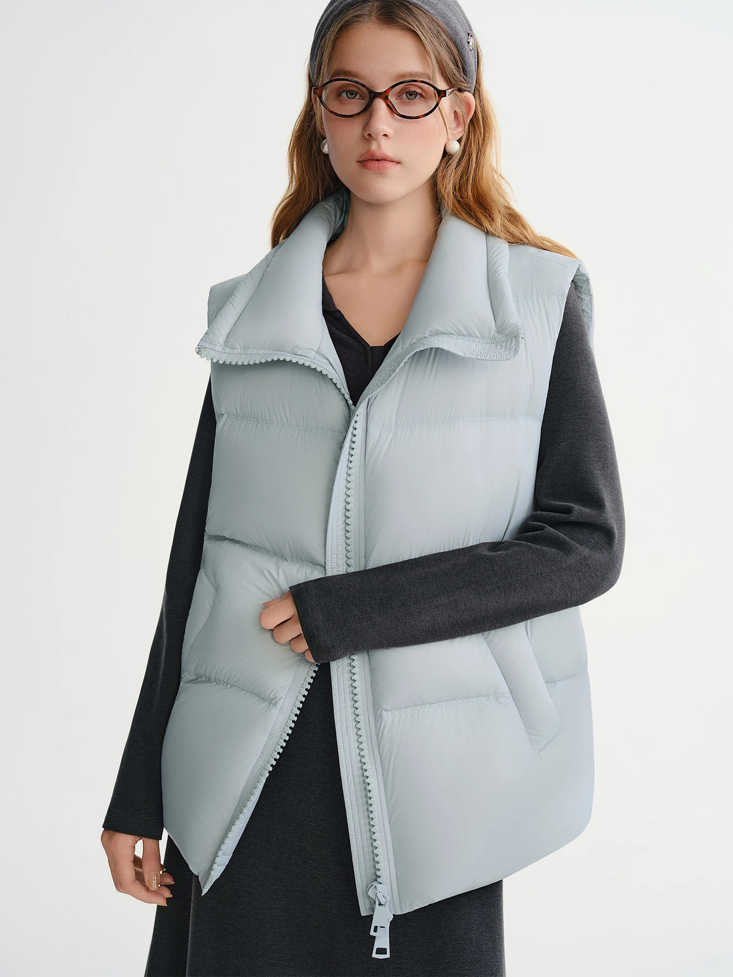DUSHU New Arrival Women Thermal Down Vest 2025 Winter Double Zip Lightweight Warm Sleeveless Jacket for Outdoor Travel Commuter