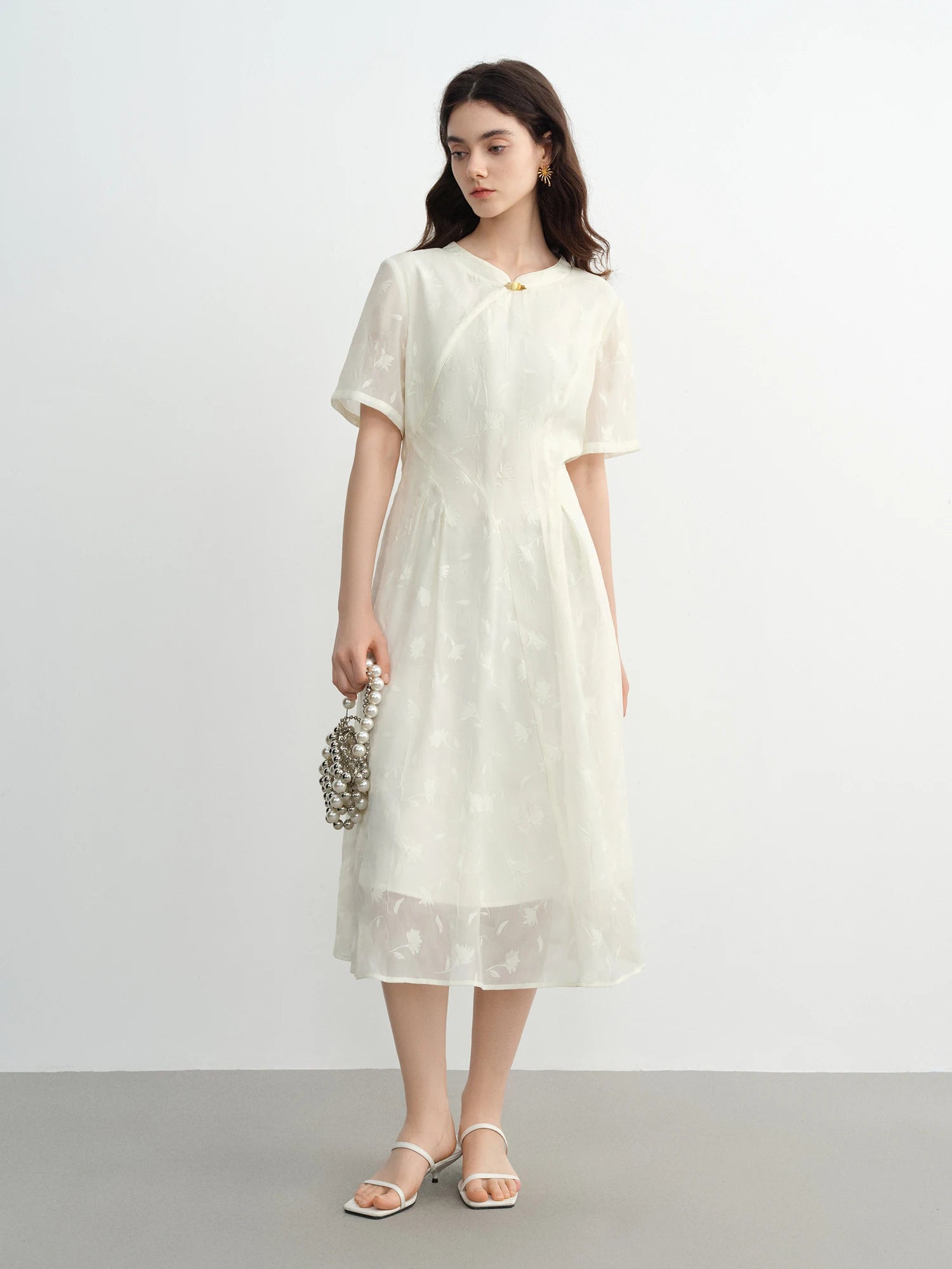 DUSHU Plus Size Women's New Chinese Dress Summer 2025 New Style High Waist A-line Improved Cheongsam Dress 25DS82306