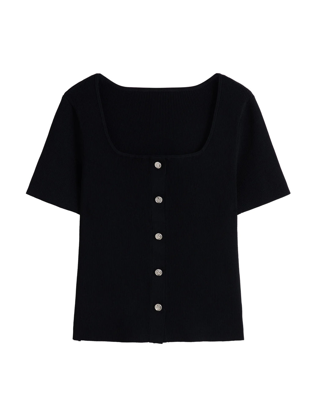 DUSHU Commuting Temperament Knitted Short-sleeved Women 2025 Summer New Style Skin-friendly Comfortable Versatile Tops 25DS82040