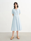 DUSHU Minimalism Style Women Daily Commuting Dress 2025 Summer New Fashion Temperament French Style Long Dress 25DS82454