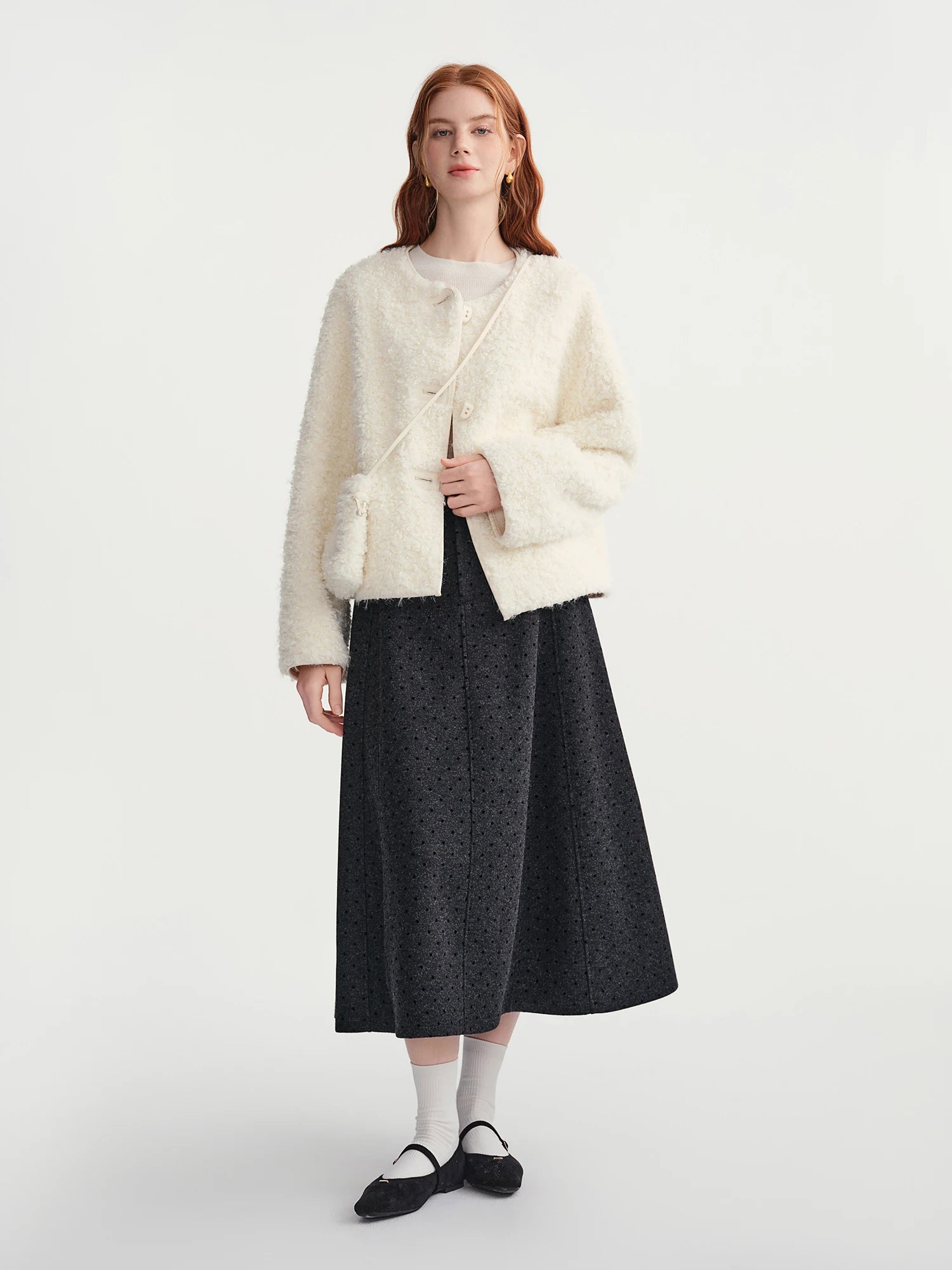 DUSHU 2025 Winter Women's Soft Faux Shearling Short Jacket Eco-Friendly Cropped Coat Vegan Leather Trench Vintage Outerwear