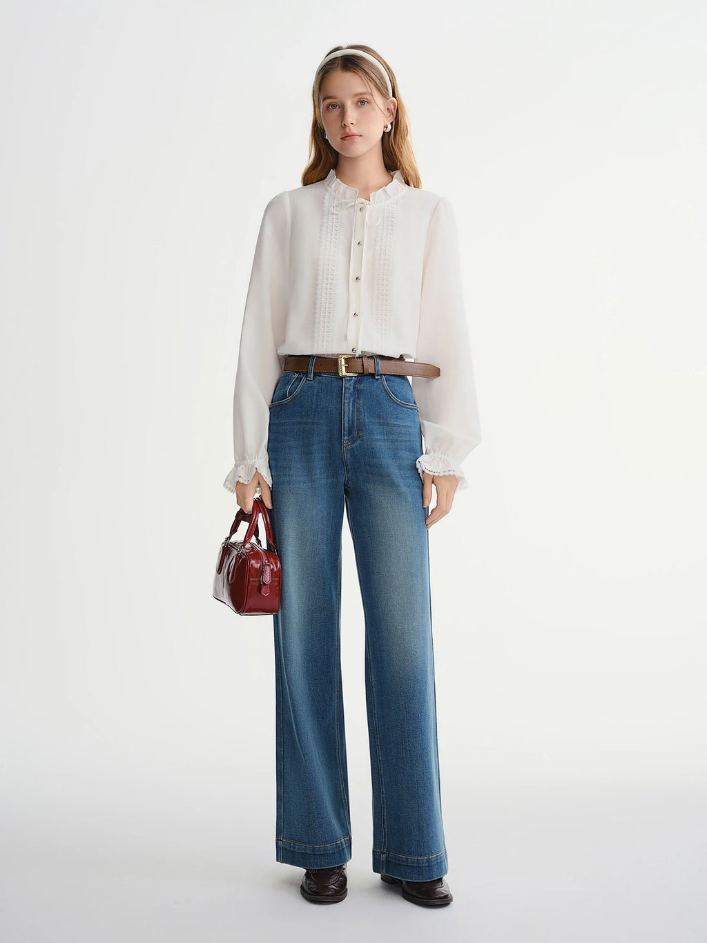 DUSHU Plus Size Women's Perfect Stretch High Waist Straight Leg Jeans Autumn Winter 2025 New Casual Comfort Trousers Pants