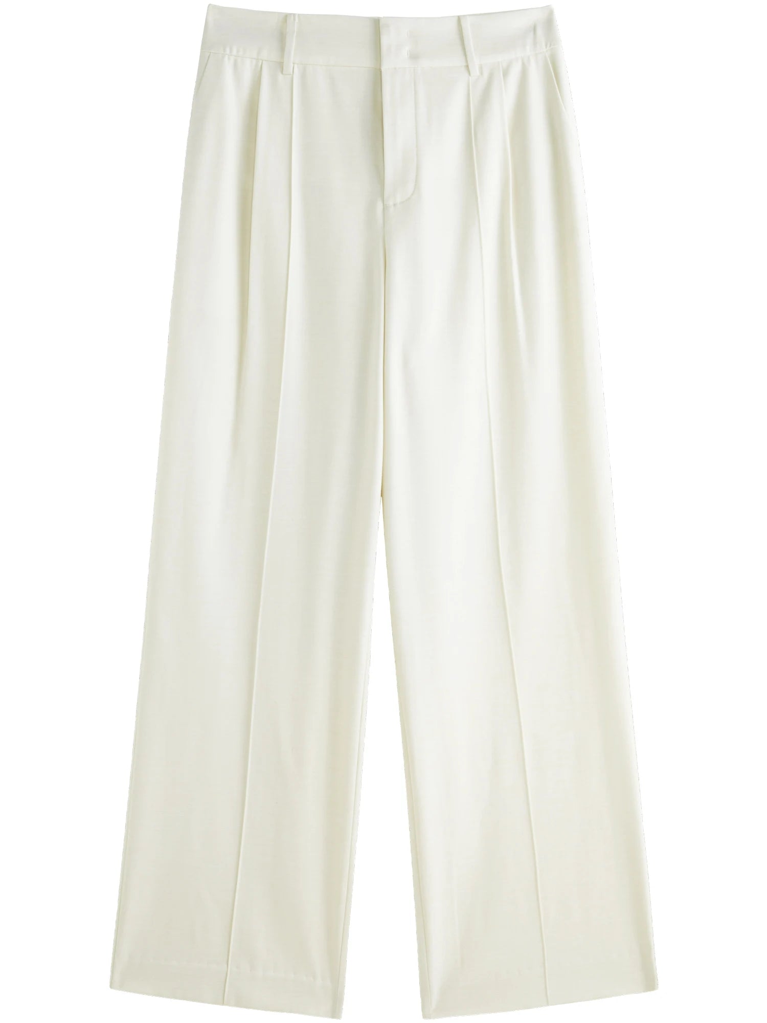 DUSHU Office Lady Wool Straight Leg Casual Pants 2024 Autumn New Women's Loose Wide Leg Slimming High Waisted Pants 24DH83015