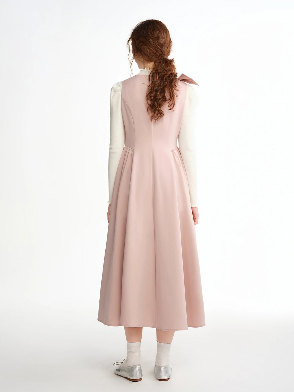 DUSHU 2025 Winter Women's Bow Detail Party Wear Dress for Office - Elegant Bowknot Cocktail Dress with Long Sleeves and A-Line