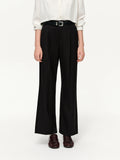 DUSHU 2026 Spring Women's Relaxed Wide Leg Pants, High Waist Casual Lounge Palazzo Trousers, Grey Flowy Straight Leg Joggers