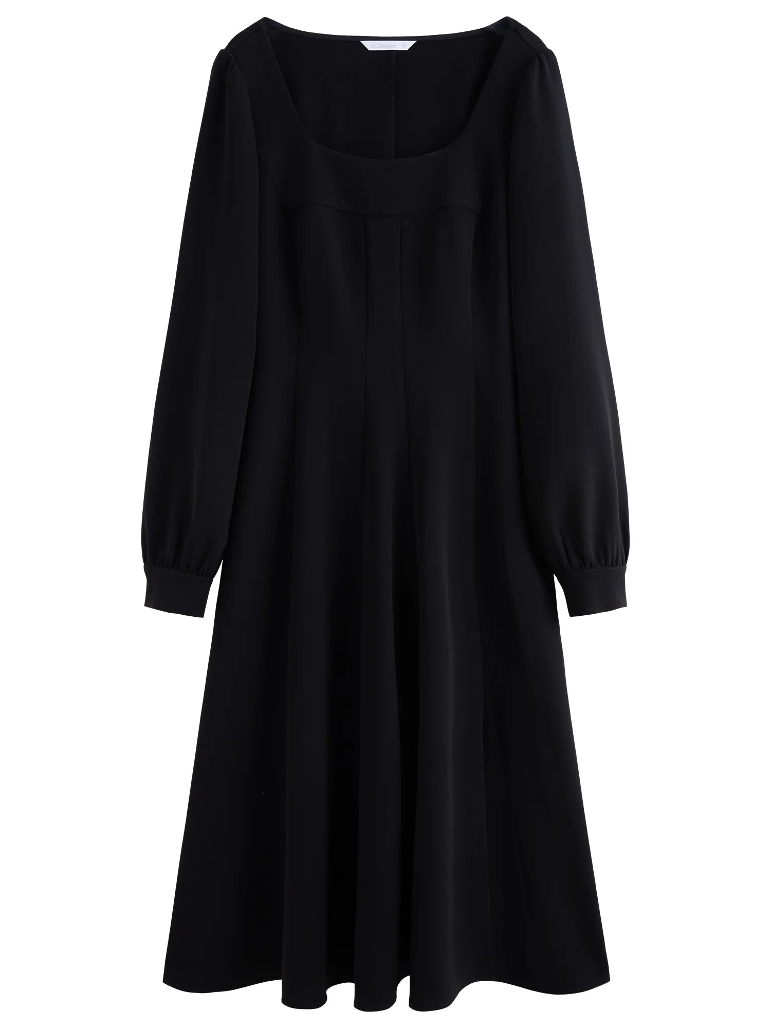 DUSHU【2 Veison】Women Spring Acetate Dress Office Lady Black Temperament X-LINE Dress Sleeveless Dress 25DS81204+25DS81206