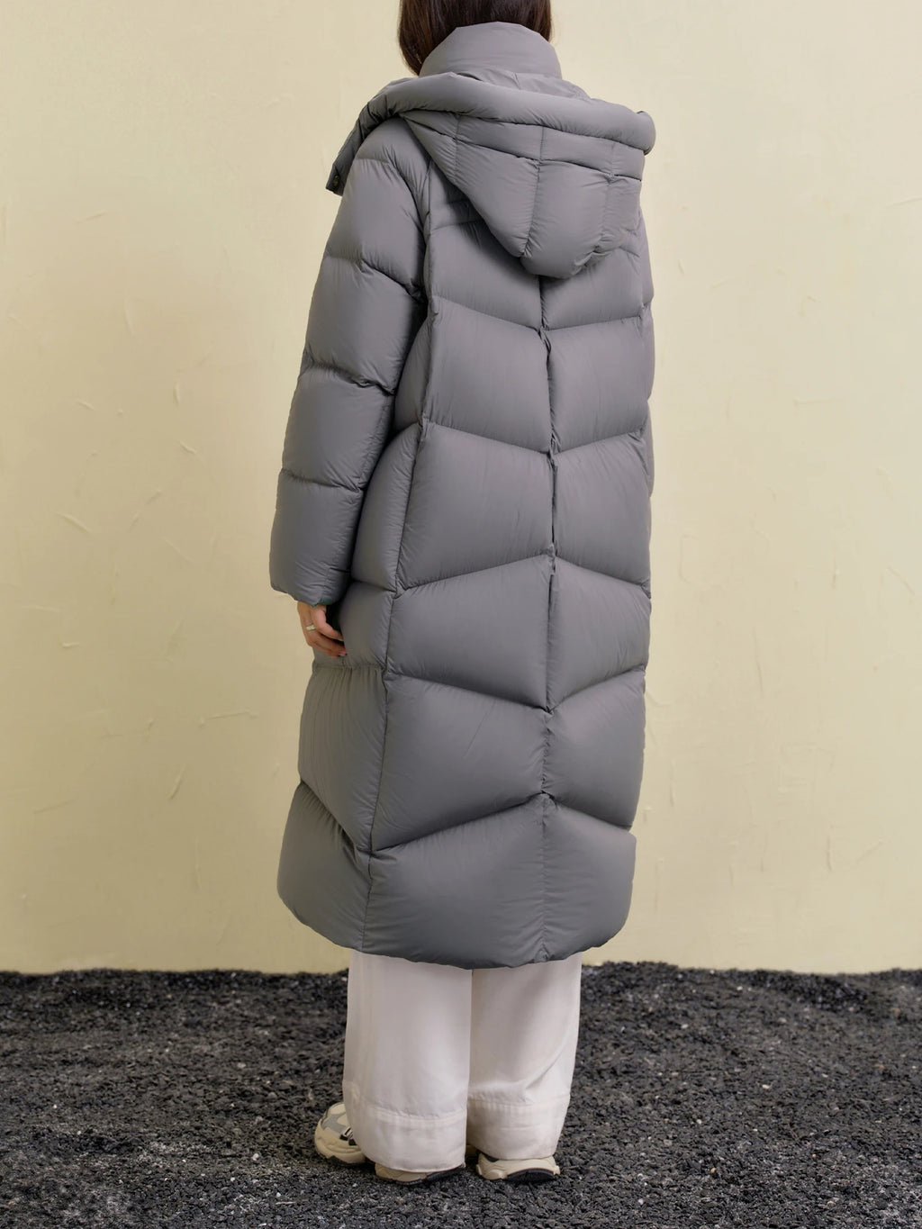 DUSHU 369G Filling Amount Women Goose Down Coats Oversized Loose Long Brown Hooded Down Jackets Winter Warm Coat 24DS84627