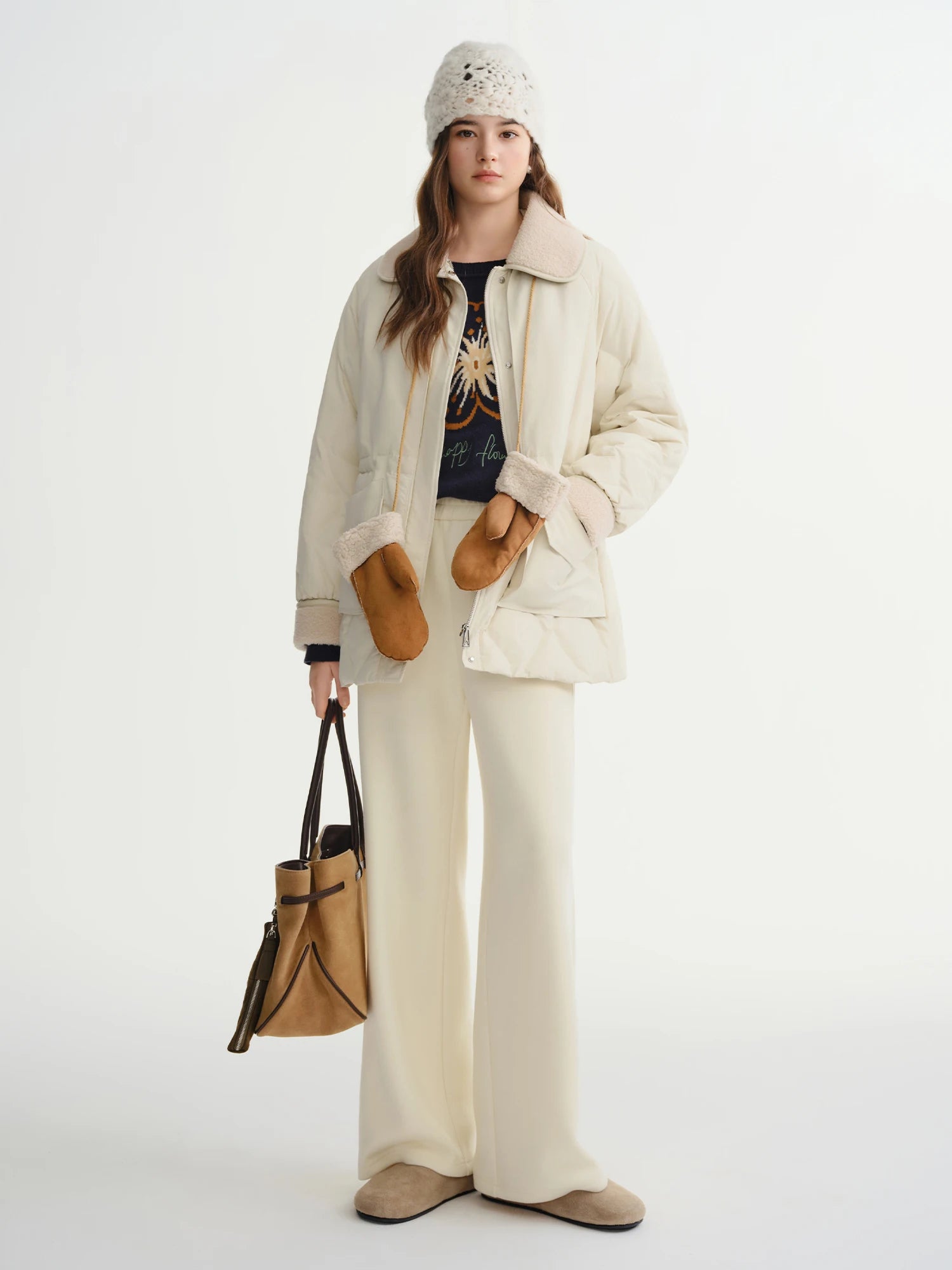 DUSHU 2025 Winter Women's Casual Waist-Defining Down Jacket - White Duck Down Filled Soft Outerwear for Everyday Comfort