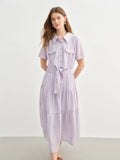 DUSHU Holiday Season Women Lyocell Elegant Style Shirt Dress 2025 Summer New Arrival Romantic Casual Chic Long Dress 25DS82703