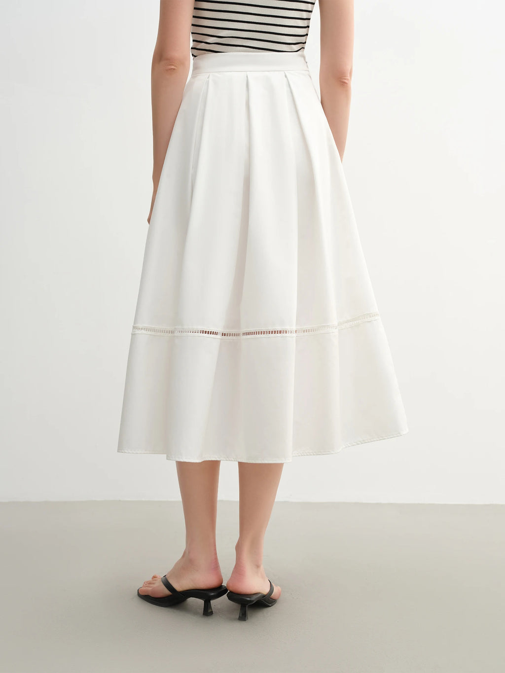 DUSHU Plus Size Artistic Retro Simple High Waist Skirt 2025 Summer New Umbrella Skirt Cover Meat Slim Long Skirt 25DS82475