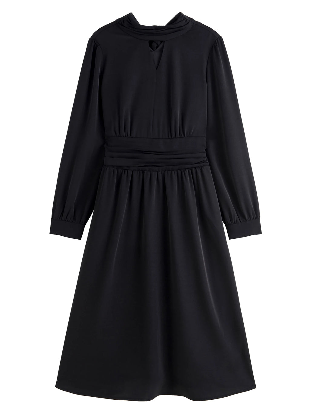 DUSHU Office Lady Elegant Temperament Dress 2024 Autumn New Item Retro Simple V-neck Elegant Black Dress for Women 24DH83020